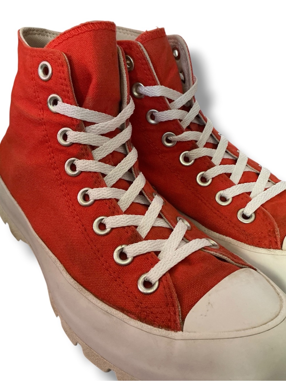 Converse High Top Platform Sneakers - Orange with White - Picture 8 of 12